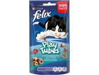 Kačių skanėstas FELIX PLAY TUBES su žuvimi ir kepenėlėmis, 50 g