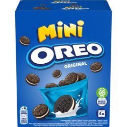 Kakaviniai sausainiai OREO MINI su vanilės skonio įd., 160 g