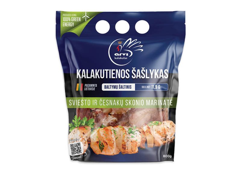 Kalakutienos šašlykas sviesto ir česnakų marinate, 800 g