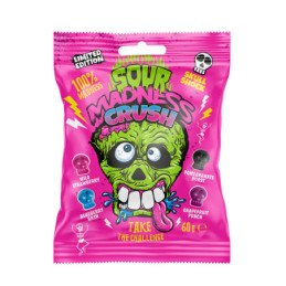 Karamelė Sour Madness Crush, labai rūgšti, 60 g