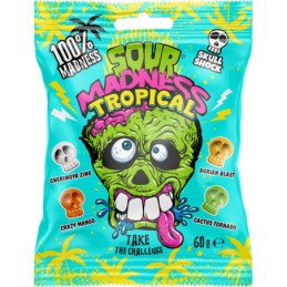 Karamelė SOUR MADNESS Tropical, 60 g