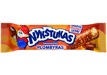 Karamelinis plombyras NYKŠTUKAS su karameliniu glaistu ir vaflių traškučiais, 58 g