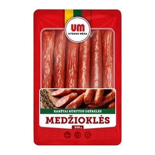 Karštai rūkytos MEDŽIOKLĖS dešrelės, 500 g