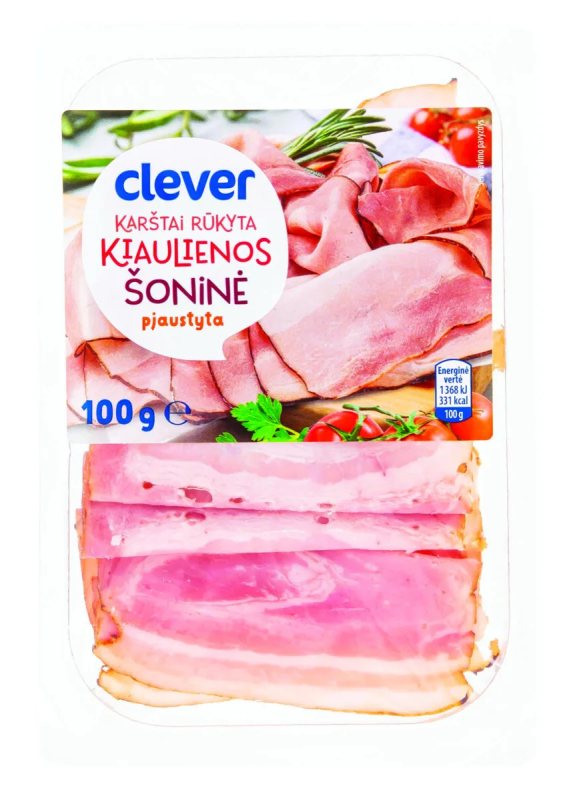 Karštai rūkyta kiaulienos šoninė, 100 g