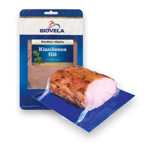 Karštai rūkytai kiaulienos filė su kmynais, 250 g, 1 kg, 90 g