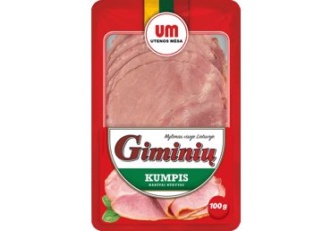 Karštai rūkytas GIMINIŲ kiaulienos kumpis, I r., 100 g
