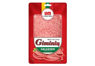 Karštai rūkytas GIMINIŲ saliamis (griežinėliai), I r., 100 g
