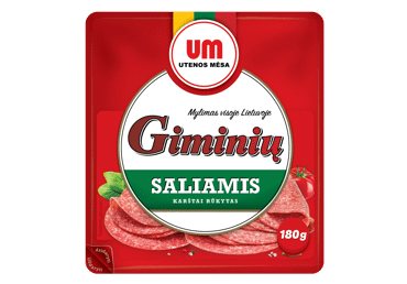 Karštai rūkytas GIMINIŲ saliamis (griežinėliai), I r., 180 g