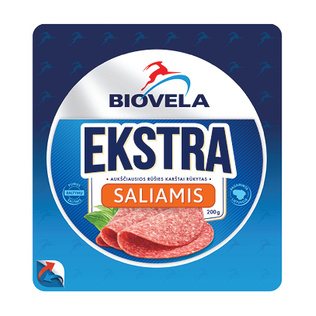 Karštai rūkytas saliamis griežinėliais EKSTRA, 200 g