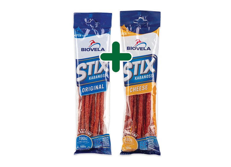 Karštai rūkytos dešrelės BIOVELA STIX KABANOSSI, 100 g