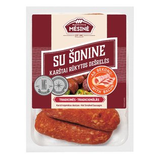 Karštai rūkytos dešrelės SU ŠONINE, 500 g