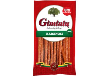 Karštai rūkytos KABANOSSI lazdelės, I. r., 300 g