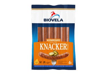 Karštai rūkytos kepamosios dešrelės BIOVELA KNACKER, a. r., 270 g