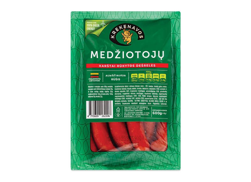 Karštai rūkytos MEDŽIOTOJŲ dešrelės, 600 g