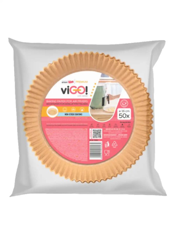 Karšto oro gruzdintuvės kepimo popierius VIGO! PREMIUM, 50 vnt, 24 cm