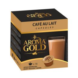 Kavos kapsulės AROMA GOLD Cafe Au Lait, 160 g