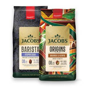 Kavos pupelės JACOBS UGANDA & KENYA, BARISTA ESPRESSO, 1 kg