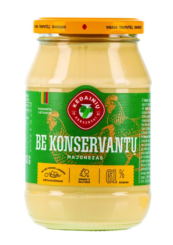 KĖDAINIŲ LIETUVIŠKAS MAJON.BE KONSERVANTŲ 61%, 430 g