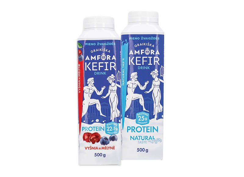 Kefyro gėrimas GRAIKIŠKA AMFORA PROTEIN, 500 g