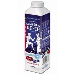 Kefyro gėrimas GRAIKIŠKA AMFORA,PROTEIN,vyš.mėl.,1,8%r., 500 g