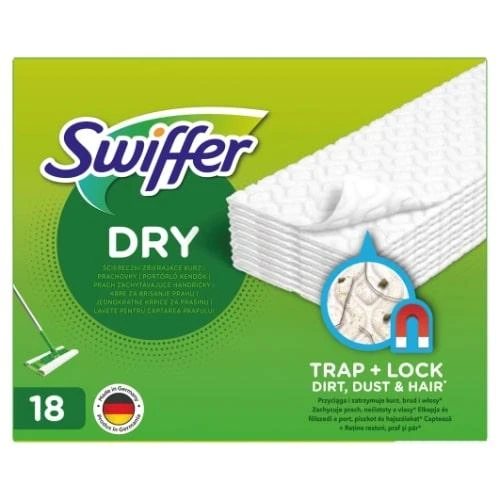 Keičiamos sausos šluostės SWIFFER, 18 vnt