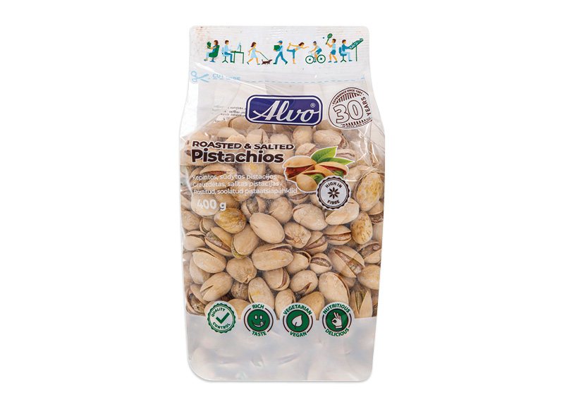 Kepintos sūdytos pistacijos ALVO, 400 g