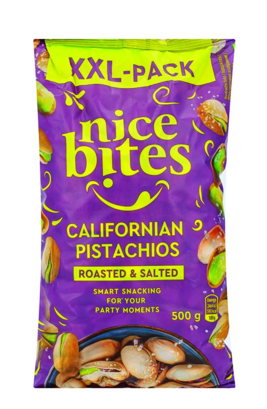 Kepintos, sūdytos pistacijos NICE BITES, 500 g
