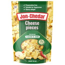 Kepti sūrio gabaliukai Tzatziki & Chilli Jon-Chedar, 43% rieb.s.m., 80 g