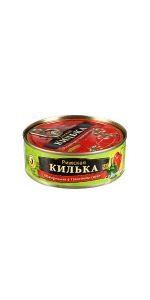 Keptos kilkės pomidorų padaže su paprikomis, 240 g