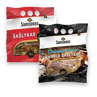 Kiaulienos šašlykas GIMTOJO KRAŠTO arba kumpio jogurtiniame marinate Samsonas, 800 g