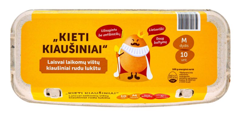 KIETI KIAUŠINIAI laisvai laikomų vištų kiaušiniai rudu lukštu, 10 vnt