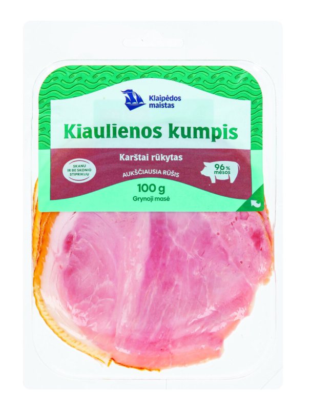 Klaipėdos karštai rūkytas kiaulienos kumpis, 100 g