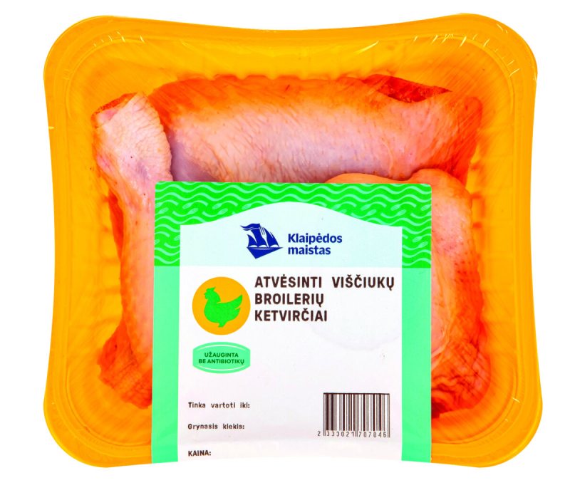KLAIPĖDOS MAISTAS ŠVIEŽI VIŠČIUKŲ BROIL./KETVIRČIAI MARK., 1 kg