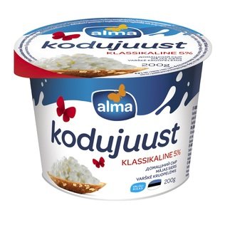 Klasikinė varškė kruopel. ALMA, 5% rieb., 200 g