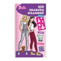Knyga BARBĖ. BŪK DRABUŽIŲ DIZAINERE! UŽDUOT.