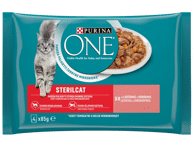 Kon. kačių ėdalas ONE STERILCAT su lašiša, 340 g, 4 x 85 g