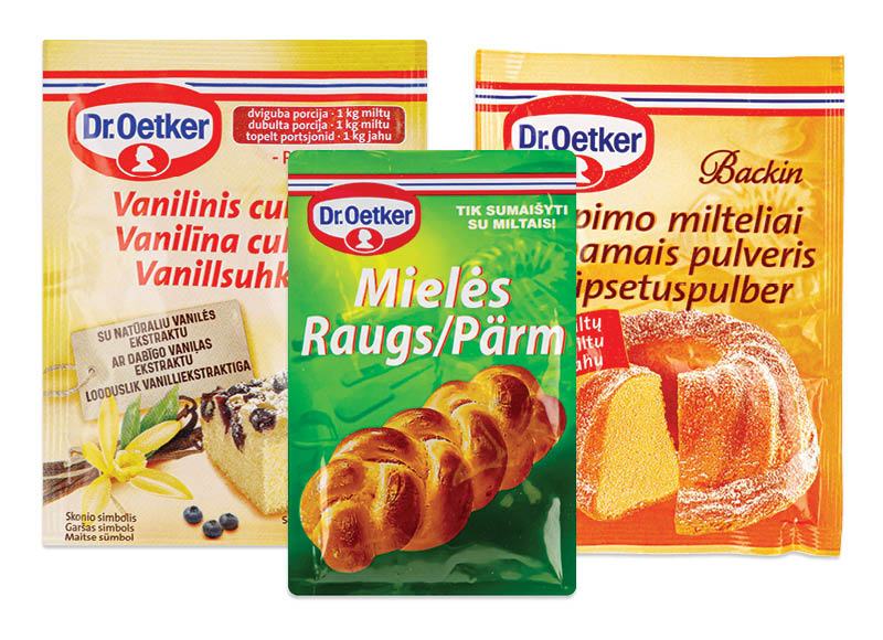 Konditeriniams kepimo priedams ir želė DR. OETKER