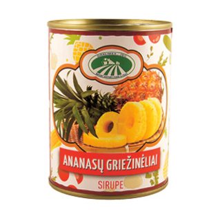 Konservuoti ananasų griežinėliai sirupe GRALIMEX, 565 g