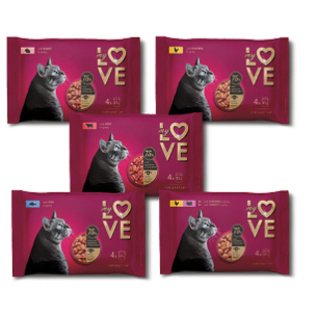 Kons. ėdalas katėms MY LOVE (5 rūš.), 340 g/pak., 4 x 85 g