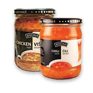 Kons. sriuba RIVONA, vištienos arba CHILI, 480 g