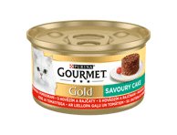 Kons. visavertis kačių ėdalas GOURMET GOLD SAVOURY su jaut., 85 g