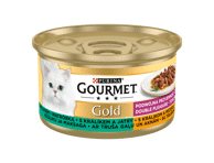 Kons. visavertis kačių ėdalas GOURMET GOLD su triušiena, kepenimis, 85 g
