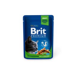 Konserv. kačių ėdalas BRIT sterilizuotiems, su višt., 100 g