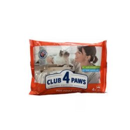 Konserv. kačių ėdalas CLUB 4 PAWS su vištiena, lašiša, 4 x 85 g