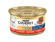 Konserv. visavertis kačių ėdalas GOURMET GOLD su jautiena, ., 85 g