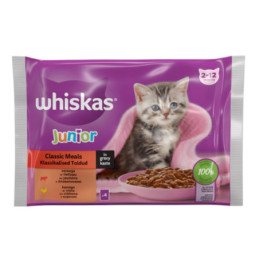 Konservuotas ėdalas kačiukams WHISKAS JUNIOR, 4 x 85 g