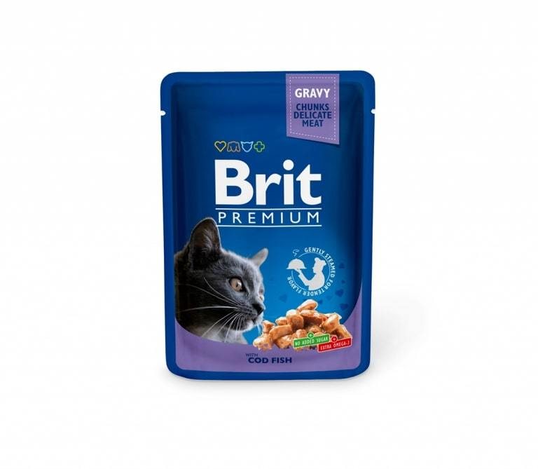 Konservuotas ėdalas katėms BRIT PREMIUM COD FISH su menke, 100 g