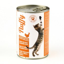 Konservuotas ėdalas katėms su paukštiena FLUFFY, 410 g