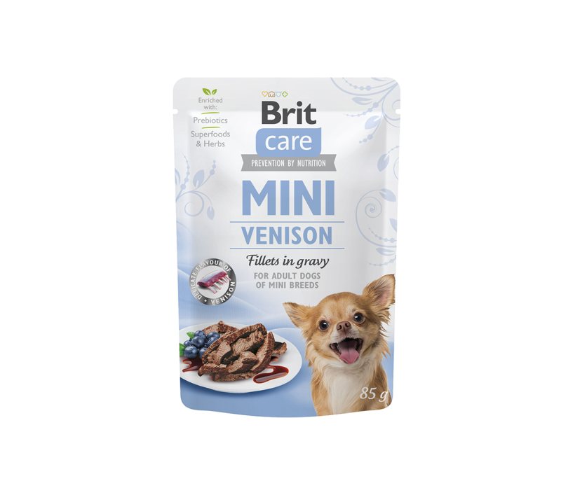 Konservuotas ėdalas šunims Brit Care Mini Venison fillets in gravy, 85 g
