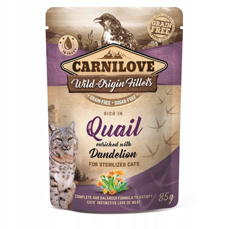 Konservuotas kačių ėdalas Carnilove Quail Dandelion, 85 g